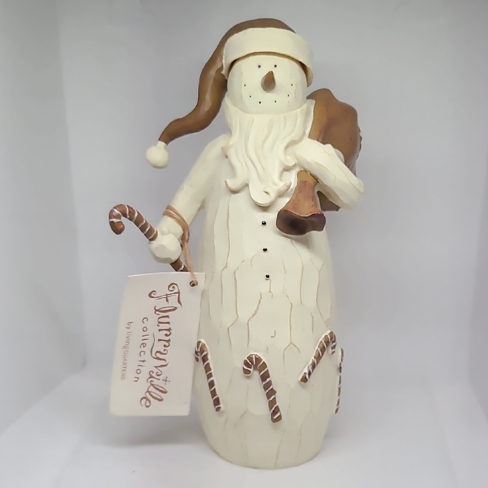 Flurryville Collection Chilly Claus Snowman By Livingquarters 7.5" NO BOX